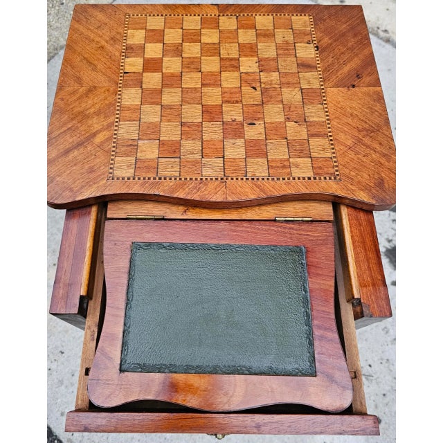 Brown Antique Early 19th Century Louis XVI French Marquetry Ladies Game, Desk, Dressing Table For Sale - Image 8 of 12