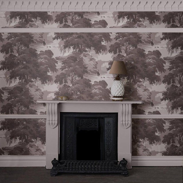 English REVERIE Wallpaper - Fawn Sample For Sale - Image 3 of 3