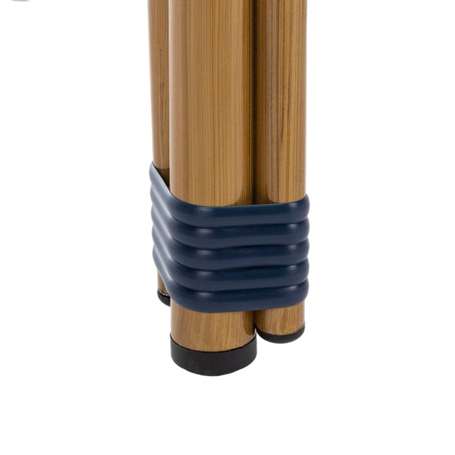 2020s Indoor-Outdoor Stacking Barstool in Navy & White & Light Brown For Sale - Image 5 of 8