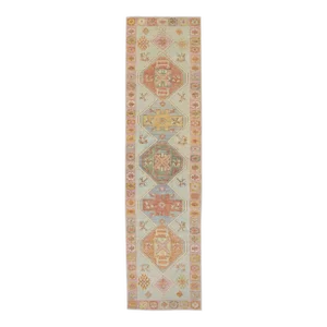 Modern Turkish Oushak Runner Rug 2'11" X 11'8"