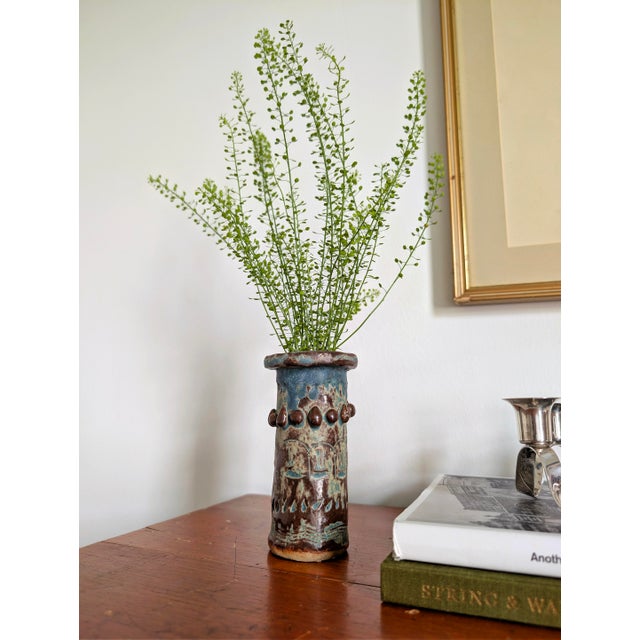 Vintage Brutalist Ceramic Vase, 1970s For Sale - Image 6 of 11