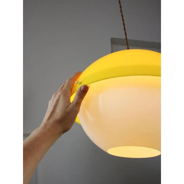 Space Age Yellow Acrylic Glass Pendant Lamp, 1970s For Sale - Image 12 of 13
