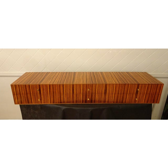 Directional Floating Zebrawood Sideboard From the Directional Custom Collection 1967 For Sale - Image 4 of 16