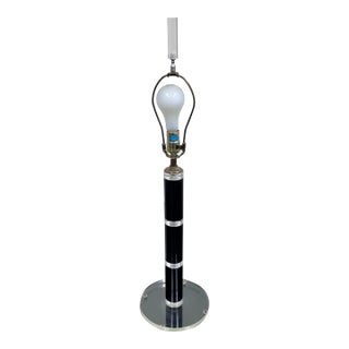 Post Modern Lucite + Black Table Lamp For Sale