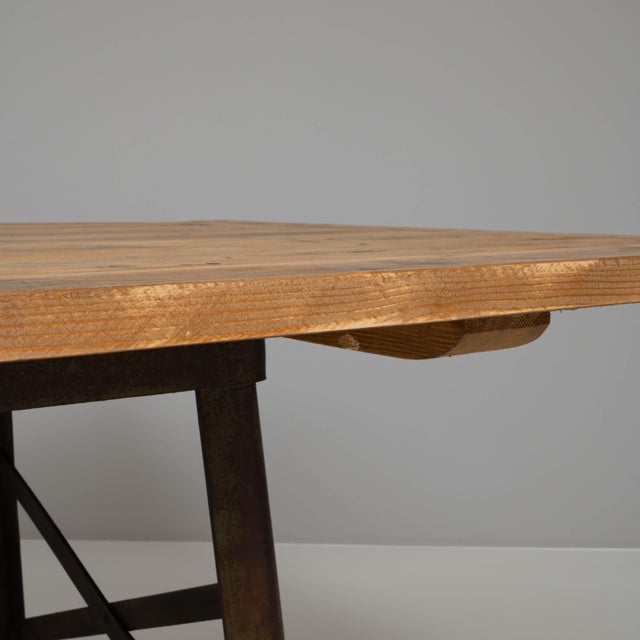 1900s French Industrial Table On Wheels For Sale In Greensboro - Image 6 of 10