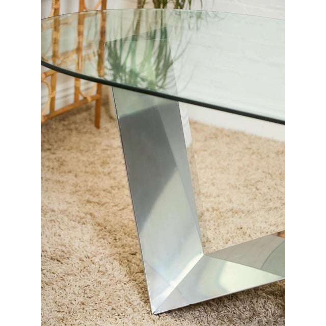 Metal Mid 20th Century Italian Large Oval Table Cattellan Black Marble Steel For Sale - Image 7 of 10