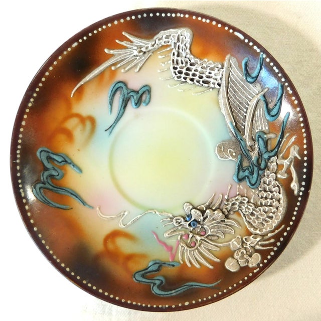 Vintage Mid-Century Japanese Moriage Dragonware Tea Set For Sale - Image 11 of 14