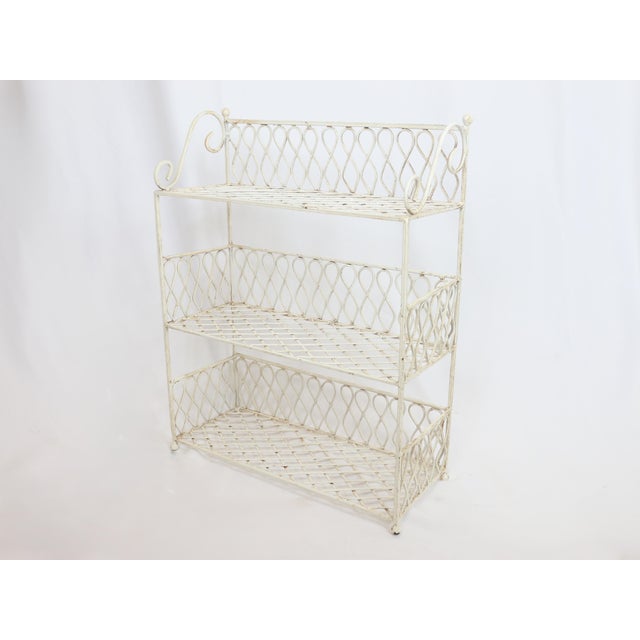 Vintage Iron 3-Tier Shelving Unit or Display Rack For Sale - Image 9 of 12