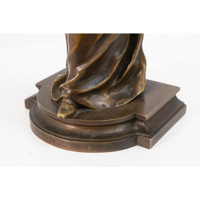 Late 19th Century Pierre Louis Detrier (1822-1897) - Woman With Child, Bronze Figurative Sculpture For Sale - Image 5 of 5