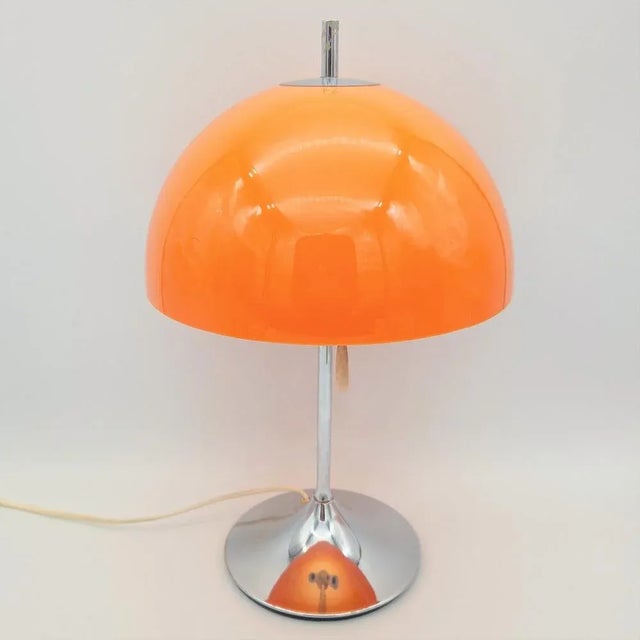 Space Age Orange Table Lamp by Frank Bentler for Wila, 1970s, in Very Good conditions. Designed 1970 to 1979 This piece...