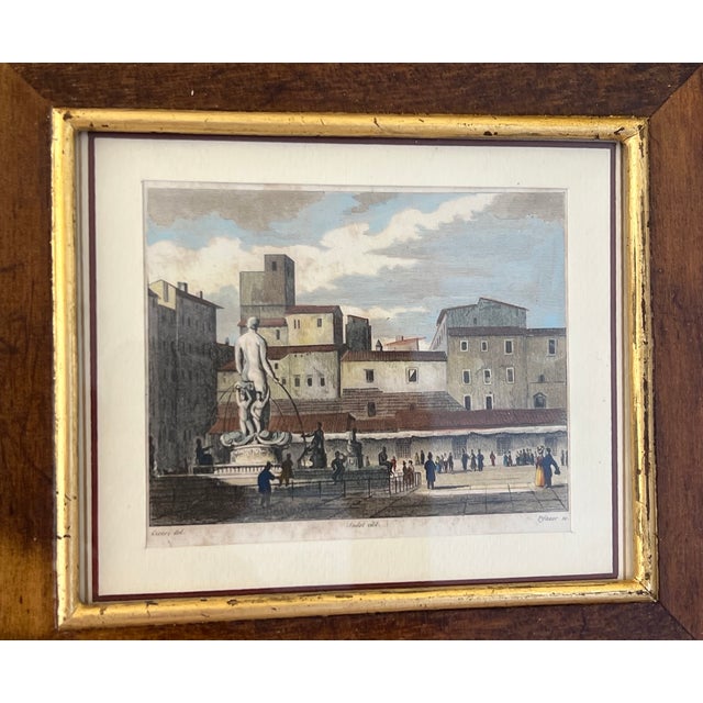 Italian Etching Fountain De Neptune, Florence, C. 1800 For Sale - Image 10 of 18