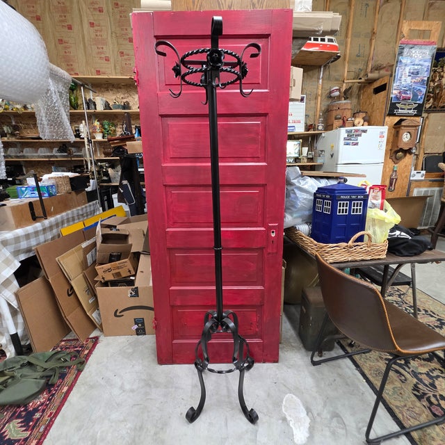 1920s French Art Deco Wrought Iron Hall Tree Hat Coat & Cane Umbrella Stand For Sale - Image 10 of 11