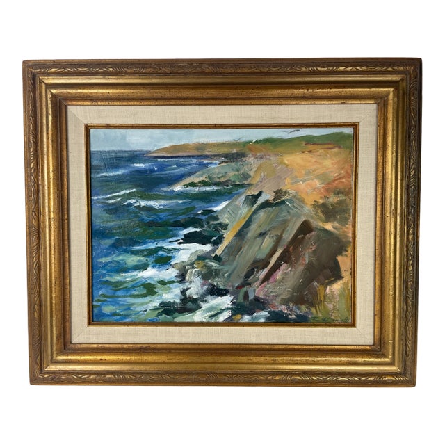 California Coast Plein Air, R. M. Daniels Oi Paintingl, c.1970 For Sale