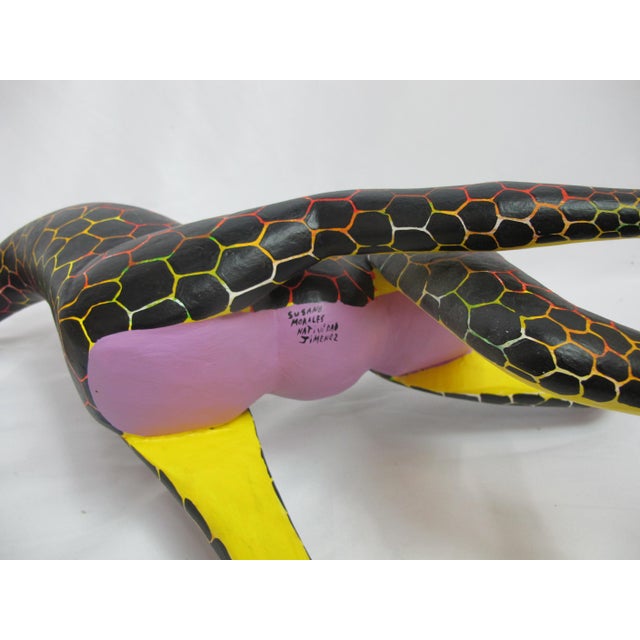 Oaxacan Alebrije Hand Carved Giraffe Mexico Wood Folk Art Large Animal Figurine For Sale - Image 17 of 17
