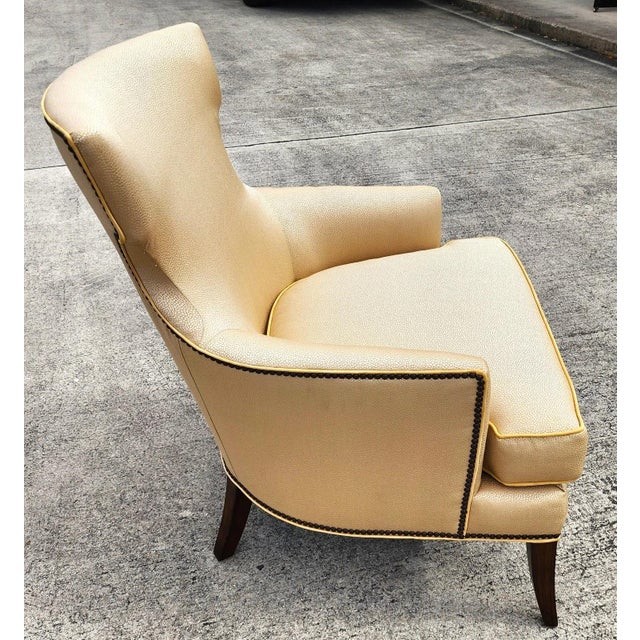 Stanford Furniture Regency Art Deco Lounge Chair With Shagreen Stingray Fabric For Sale - Image 10 of 16