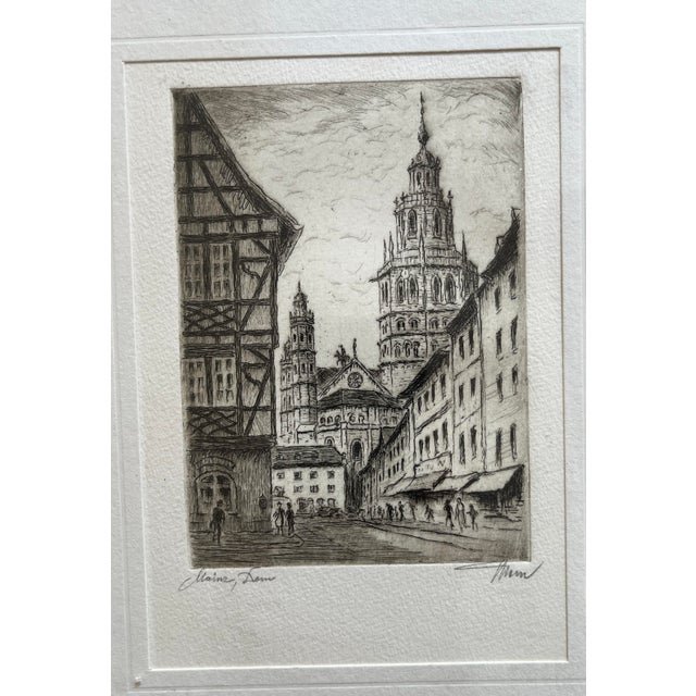 Atributed to Hans Kohl, Mainz, Dom, 1920, Etching, in Good conditions. Designed 1890 to 1919 This piece has an attribution...