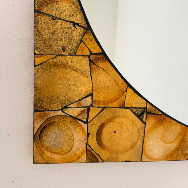 Exceptional German Mid-Century Modern wall mirror from the 1960s, attributed to Berthold Müller-Oerlinghausen. The large...