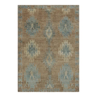 Rug & Kilim Modern Classics Rug, Beige With Ice Blue Tribal-Inspired Medallions For Sale