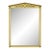 Vintage Hollywood Regency Neoclassical Brass Ring Cream Painted Wall Mirror For Sale