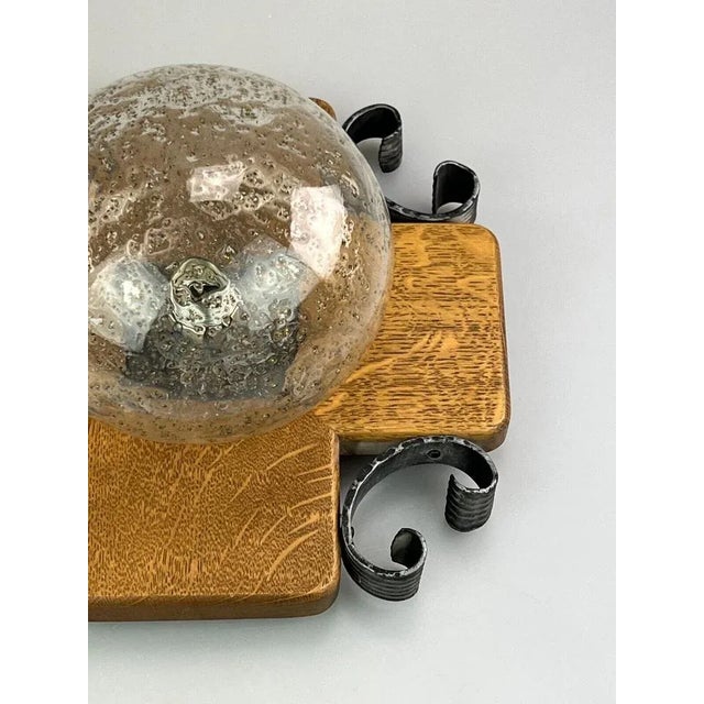 German Brutalist Wall Lamp in Glass from Kaiser Lamps, 1960s For Sale - Image 8 of 13