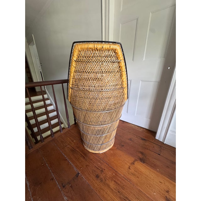 Vintage Emmanuelle Rattan Peacock Chair For Sale In New York - Image 6 of 8