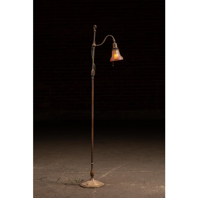 Adjustable Height Bridge Arm Lamp W Carnival Shade For Sale - Image 4 of 7