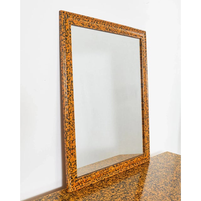 Folk Art Lacquer Speckled Mirror by Artist Ira Yeager For Sale - Image 11 of 13