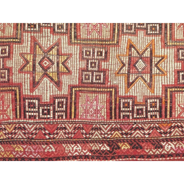Textile 1960s Embroidered Turkish Kilim - 55"x113" For Sale - Image 7 of 11