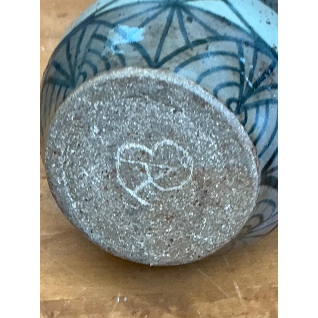 Vintage Handcrafted Geometric Ceramic Vase For Sale - Image 14 of 14