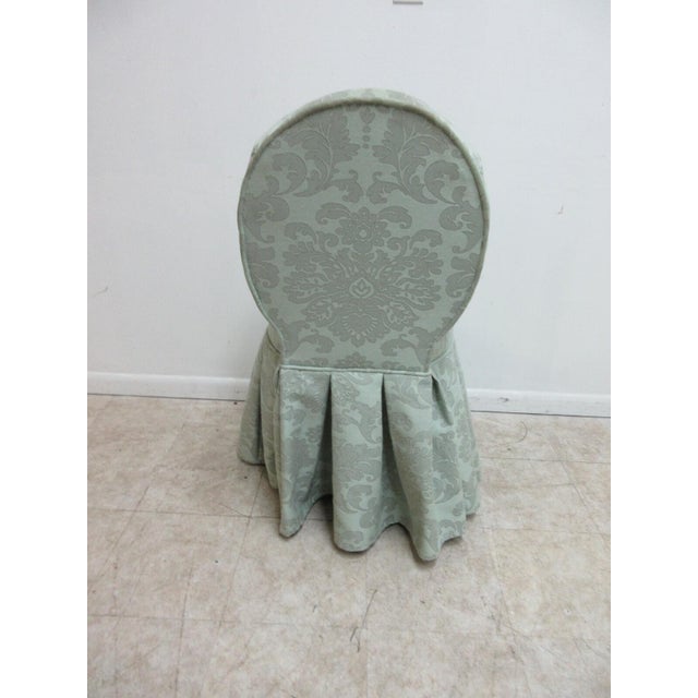 Textile 1990s Century Furniture French Boudoir Decorator Swivel Vanity Stool Seat Chair For Sale - Image 7 of 9