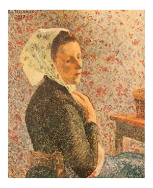 1930s After Camille Pissarro, Original "Woman With Green Scarf" Lithograph