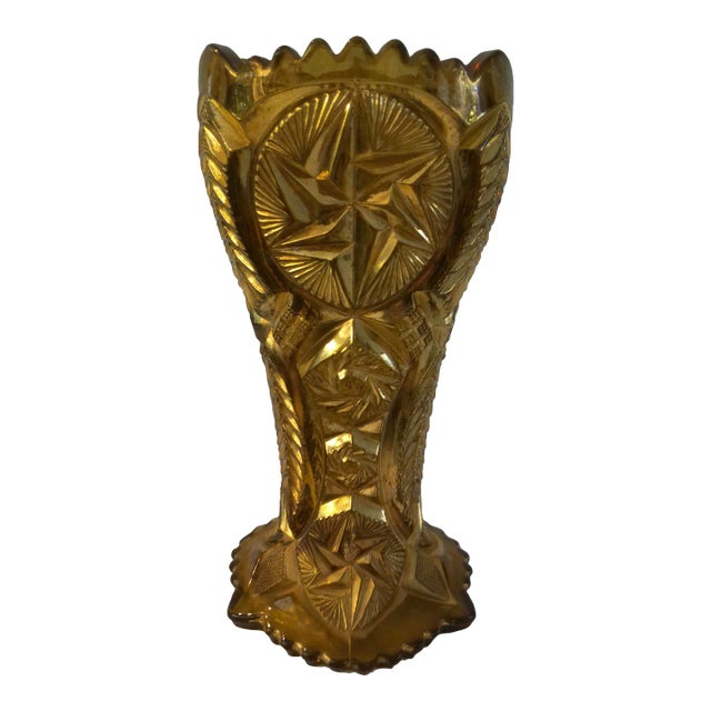 Mid-Century Czechoslovakia Copper Shaded Flash Glass Vase For Sale