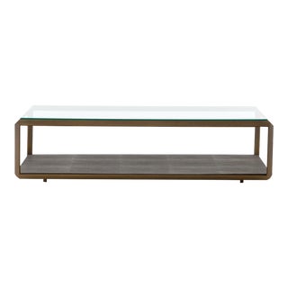 Four Hands Shagreen Shadow Box Coffee Table - Tempered Glass For Sale