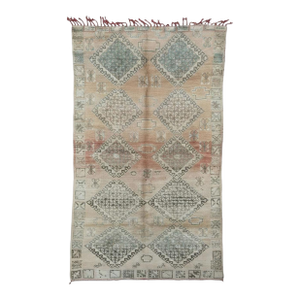 Mid Century Moroccan Wool Rug - 9.4 X 5.9 Ft