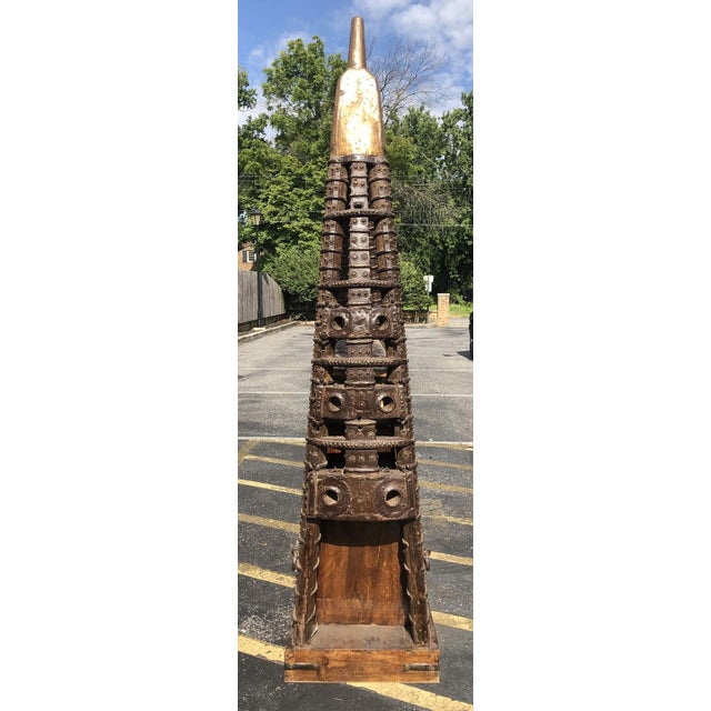 Wood Ooak Ox Cart Bar Cabinet For Sale - Image 7 of 7