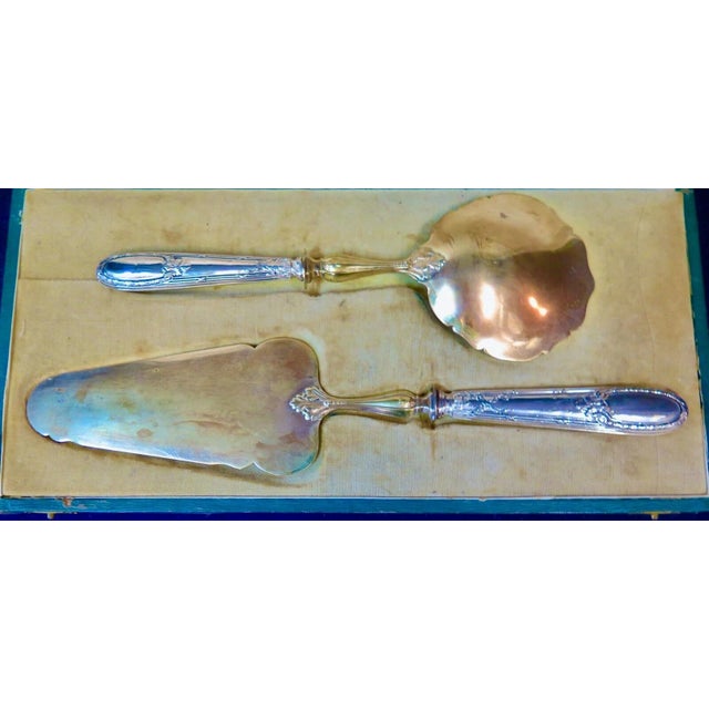 Antique Continental Silver w/ Gold Wash Dessert Set For Sale In New York - Image 6 of 12