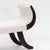 Elegant bench in classic form with ebonised u-shaped frame and white bouclé cover. The bench has been newly upholstered...