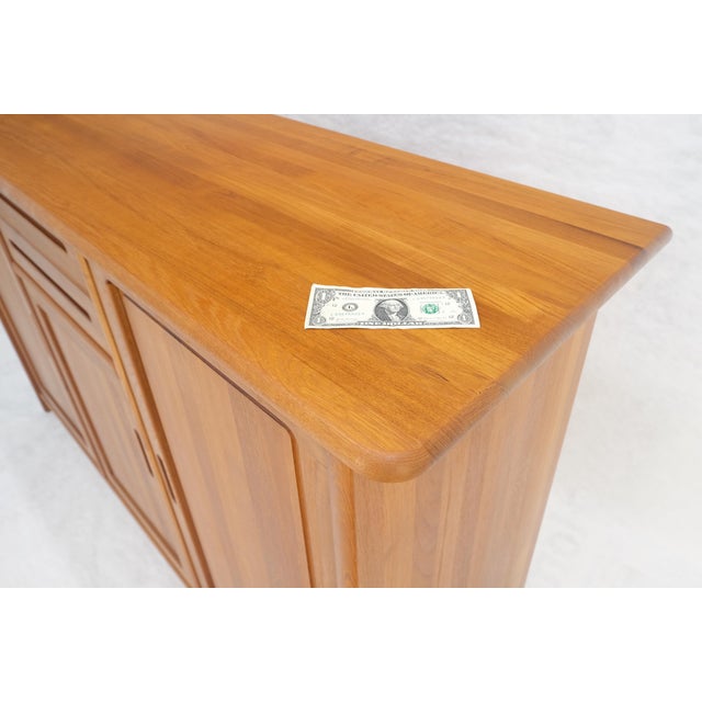 Mid-Century Modern Solid Teak Danish Mid Century Modern 45" Tall 3 Door Compartment Credenza MINT For Sale - Image 3 of 15