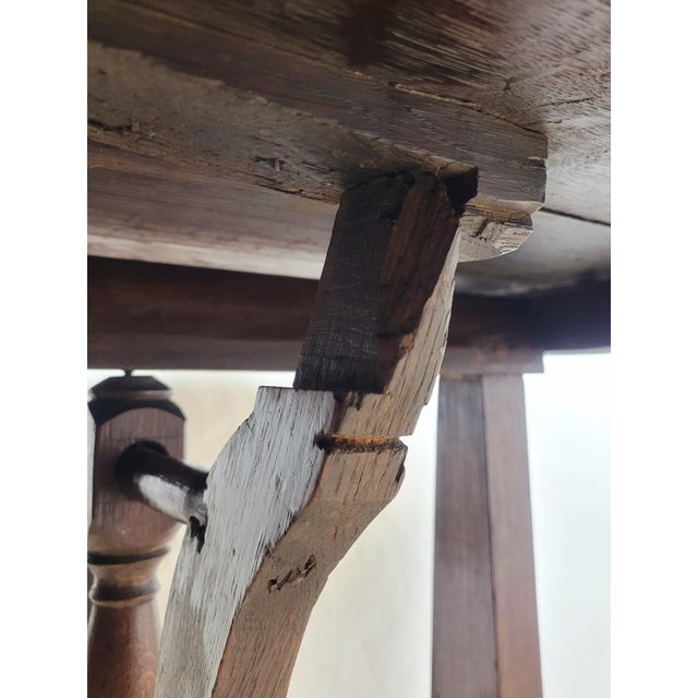 Antique French Vigneron Wine Tasting Table in Oak, 1850 For Sale - Image 11 of 18