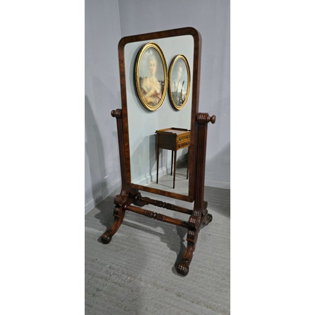Regency Mahogany Cheval Mirror, 1830 For Sale - Image 13 of 14