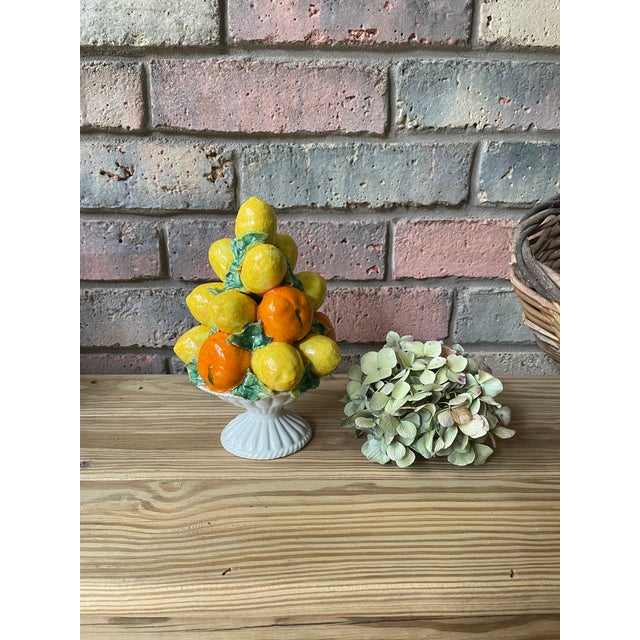 Mid 20th Century Petite Italian Lemons and Oranges Ceramic Topiary For Sale - Image 15 of 16