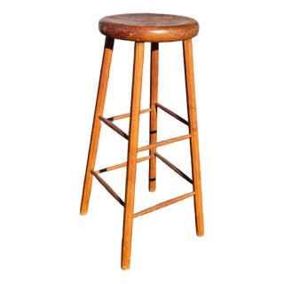 19th Century American Windsor Style Tall Stool or Pedestal Stand For Sale