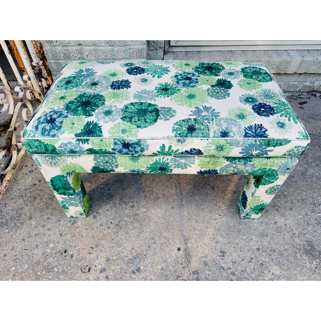 Textile Vintage Bench, Original Fabric! For Sale - Image 7 of 7