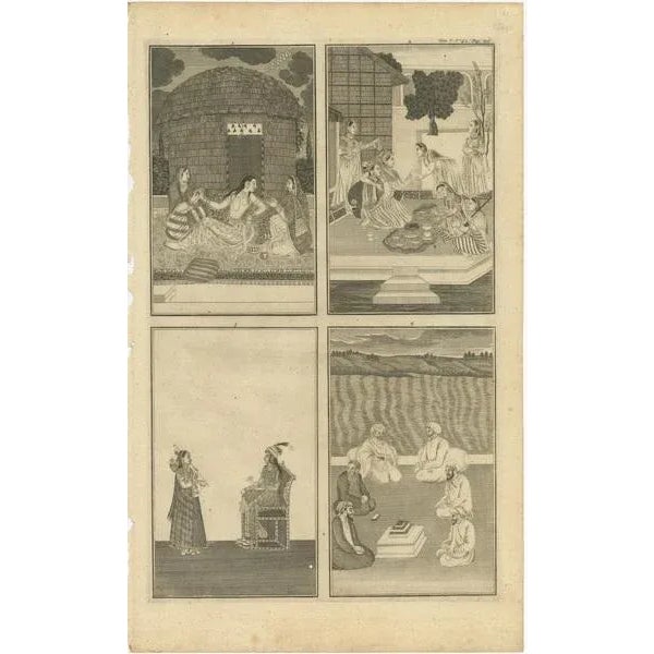 Set of three antique prints of various figures from India. These prints originate from 'Atlas Historique' published by...