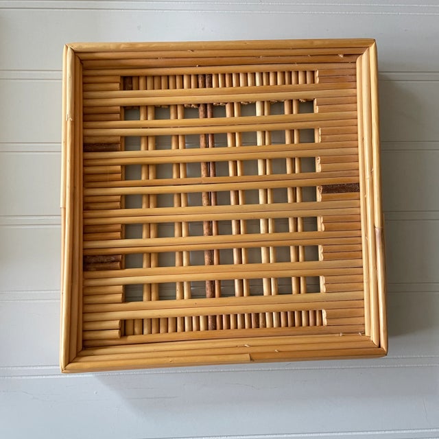 1970s Bamboo Square Stacking Baskets - Set of 4 For Sale - Image 4 of 13