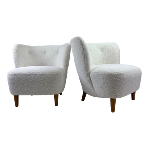 Mid-Century Modern Newly Upholstered Club Chairs After Gio Ponti