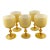 1970s Italian Amber and Cased Opaline Glass Wine Goblets Carlo Moretti - Set of Five For Sale