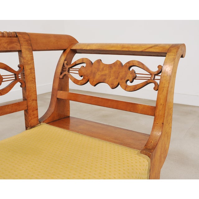 Wood Monumental Swedish Biedermeier Style Burl Hall Bench 11.5 Ft For Sale - Image 7 of 18