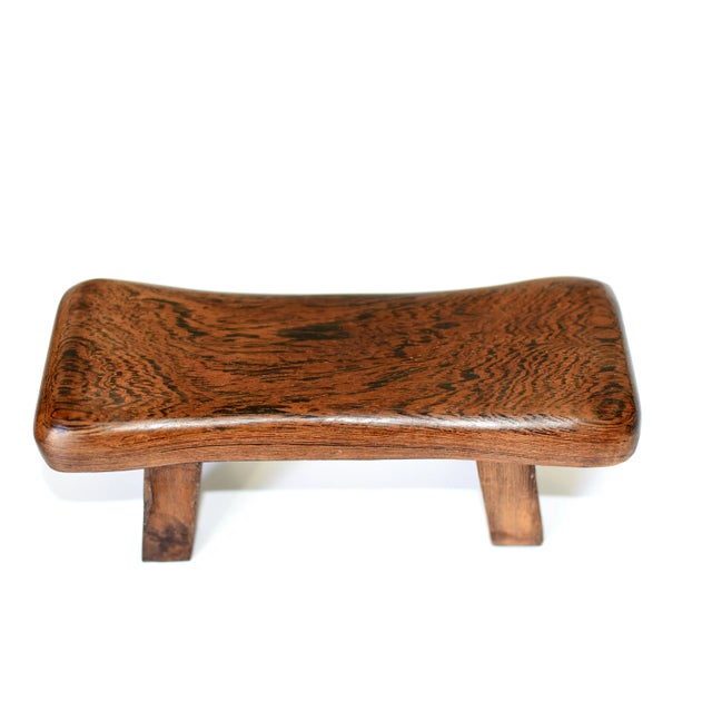Mini Stool Head Rest Wenge Wood For Sale - Image 9 of 9