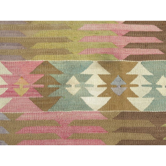 1960s Vintage Turkish Handmade Kilim Area Rug For Sale - Image 10 of 13